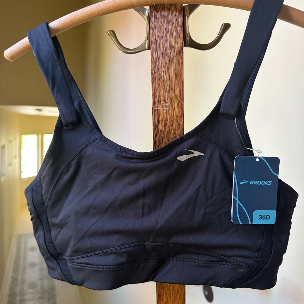Brooks sports bra - black, 36D, never worn